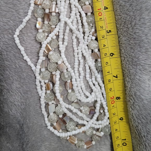 🔥White glass beaded necklace - Picture 5 of 8